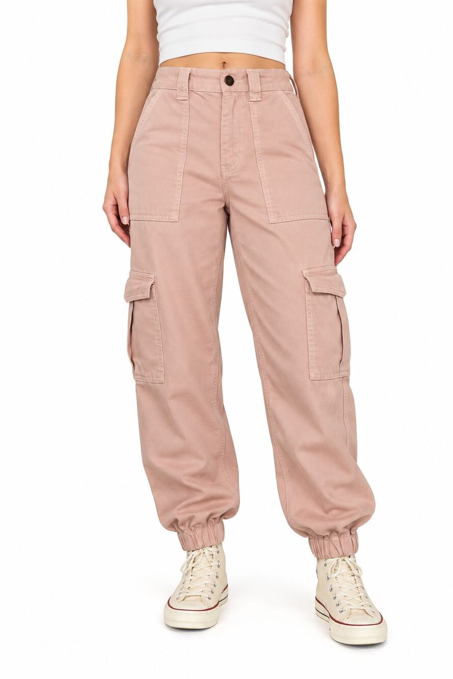 BDG Urban Outfitters Pink Denim Baggy Cargo Jogger Pants Size 27